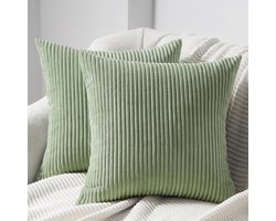 Zachte Kussenhoezen - Milieuvriendelijk - Set van 2 - Corduroy - 35x35 cm
