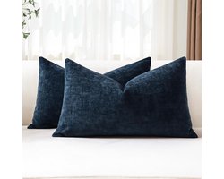 Zachte kussenhoezen - set van 2 - chenillepolyester - 45 x 45 cm