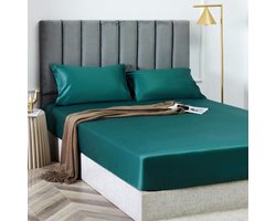 Zachte matrashoes - Diepe zak satijnen verkoelende bedhoes - Zijdezacht hoeslaken - Extra zacht ademend hoeslaken - Matrasbeschermer met elastische band - Koelend beddengoed - Past op eenpersoonsbedden tot tweepersoonsbedden - 137x190+36cm