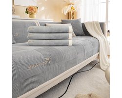 Zachte Melk Fleece Sofahoezen - Antislip Bescherming voor 1, 2 en 3-zits Banken - L-vormige Meubelhoezen (Grijs, 70x70cm)