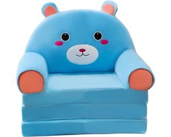Zachte Pluche Bank en Opvouwbare Kinderarmstoel, 2-in-1, Multicolor, Ideaal voor Speel- en Naptijd, Verwijderbare Wasbare Hoezen