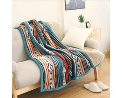 Zachte pluche flanellen plaid 127 cm x 152 cm - Boheemse deken voor bed, bank en kantoor