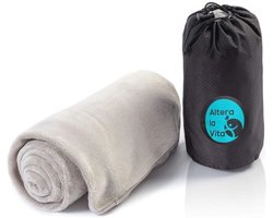 Zachte Reisdeken van Fleece - Compact en Warm voor Vliegtuig, Trein en Auto - 150 x 130 cm