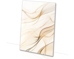 Zachte vloeiende lijnen achtergrond - Vloeiend glazen schilderijen - Wanddecoratie golven - Abstracte kunst - Kunst op acrylaat - Schilderijen - acrylglas 60x90 cm