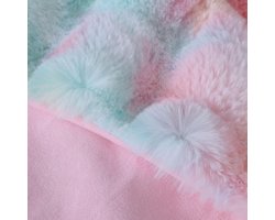 Zachte warme pluche fleecedeken van konijn 1000 g/m² - dik en pluizig - voor bank en slaapkamer - regenboogpatroon - 130 x 160 cm