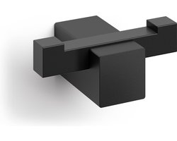 Zack Carvo dubbele handdoekhaak 6,5x2,6x4,5cm zwart