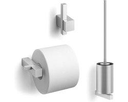 Zack Carvo toilet accesoires set 3-in-1 rond RVS Mat