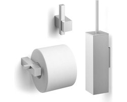 Zack Carvo toilet accesoires set 3-in-1 vierkant RVS Mat