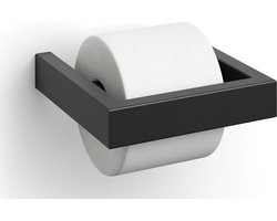 Zack Linea toiletrolhouder zwart RVS