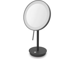Zack make-up spiegel Alona zwart rvs - inclusief verlichting - staand - 40142