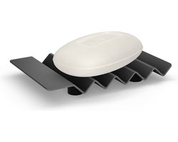 ZACK Opeta Zeephouder - 14 x 9 cm - Zwart - RVS - Zeepbakje Douche