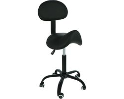 Zadelkruk Met Rugleuning Nikki -Kapperskruk - Zwart - Goets