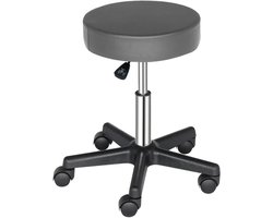 Zadelkruk op Wielen - Kapperskruk Ergonomisch - Tabouret - Grijs