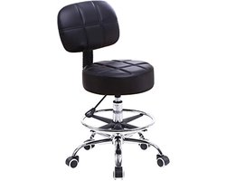 Zadelkruk op Wielen - Kapperskruk Ergonomisch - Tabouret - Zwart