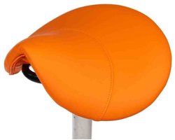 Zadelkruk Oranje – Ergonomische Zadelstoel met Wielen – Verstelbare Werkkruk voor Salon, Kappers & Thuisgebruik - Zithoogte 70-84cm