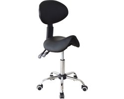 Zadelkruk rugleuning ergonomisch kantelbaar - kapperskruk - tabouret - hoogte verstelbaar