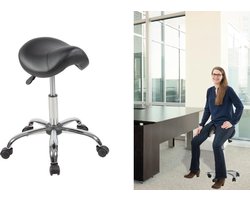 Zadelkruk zwart - kapersfiets- kapperskruk- ergonomisch- voor recht rug- tabouret