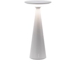 Zafferano Damina - Oplaadbare LED-tafellamp, touchdimmer, 8 uur batterijduur, IP65 - draadloos, grijze aluminium afwerking