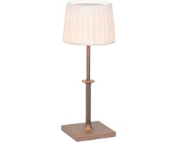 Zafferano Poldina Classic Tafellamp - Oplaadbare lamp Brons - Bureaulamp Snoerloos - Dimbare LED Lamp - draadloos Oplaadstation - 32 cm x Ø 12cm