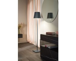 Zafferano Poldina Pro XXL Vloerlamp - Oplaadbare Buitenlamp Antraciet - IP54 Spatwaterdicht - Staande Lamp - Verstelbaar 69 tot 150 cm - Snoerloos - Dimbare LED Lamp - Tuinlamp - Ø 28 cm