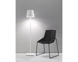 Zafferano Poldina Pro XXL Vloerlamp - Oplaadbare Buitenlamp Wit - IP54 Spatwaterdicht - Staande Lamp - Verstelbaar 69 tot 150 cm - Snoerloos - Dimbare LED Lamp - Tuinlamp - Ø 28 cm