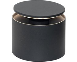 Zafferano Push Up Pro Tafellamp - Oplaadbare Buitenlamp Antraciet - Nachtlamp - IP54 Spatwaterdicht - Bureaulamp Snoerloos - Dimbare LED Lamp - Tuinlamp met Draadloos Oplaadstation - Ø 12cm