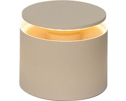 Zafferano Push Up Pro Tafellamp - Oplaadbare Buitenlamp Crème - Nachtlamp - IP54 Spatwaterdicht - Bureaulamp Snoerloos - Dimbare LED Lamp - Tuinlamp met Draadloos Oplaadstation - Ø 12cm