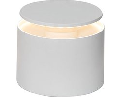 Zafferano Push Up Pro Tafellamp - Oplaadbare Buitenlamp Wit - Nachtlamp - IP54 Spatwaterdicht - Bureaulamp Snoerloos - Dimbare LED Lamp - Tuinlamp met Draadloos Oplaadstation - Ø 12cm