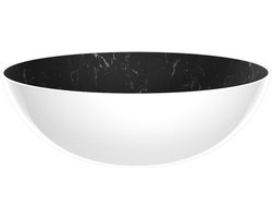 ZAK! Designs Osmos - Serveerschaal - Melamine - ø 27 cm - Zwart marmer/wit