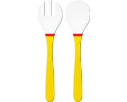 Zak Designs Riviera Saladebestek - Set van 2 Stuks - 32 cm - Wit/Geel