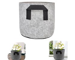 Zak - kweekzak - bloempot - groentepot - met handvat - vilten zak - tuinaccessoires - geschikt voor groenten, fruit, bloemen (grijs, 80*50cm)