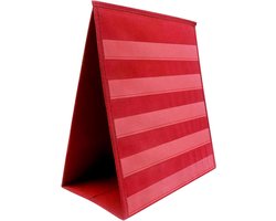 Zakkaartenstandaard - Opvouwbaar display - Leren organiseren - Dubbelzijdig kaart - 335 cm - Rood