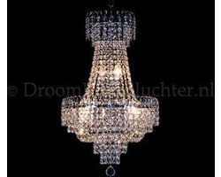 Zakkroonluchter 6 Lichts Kristal Chroom - Ø40cm - Salle