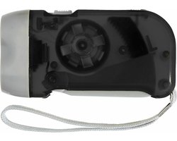 Zaklamp knijpkat/dynamo - dubbele LED - Zwart - Batterij loos verlichten - survival lamp