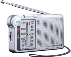 Zakradio FM-AM met digitale tuner en automatische frequentieregeling - Grote schaal fluorescerende wijzer - Werkt op batterijen - Zilver