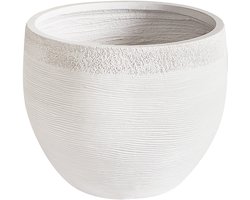 ZAKROS - Bloempot - Wit - 38 cm - Klei-vezelmengsel