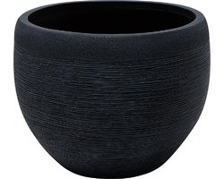 ZAKROS - Bloempot - Zwart - 50 cm - Klei-vezelmengsel