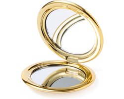 Zakspiegel - Make up spiegel - Reisspiegel - 2x vergrotend - 6,4 cm - Metallic goud