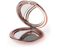 Zakspiegel - Make up spiegel - Reisspiegel - 2x vergrotend - 6,4 cm - Metallic roze