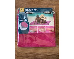 Zand- vrije rose strand mat 200 x 150 cm incl. 4 metalen ringen. | Strandlaken