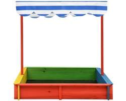 Zandbak met verstelbaar dak UV50 vurenhout meerkleurig