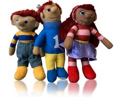 Zandkasteel Sassa, Toto en Koning Koos - Set van 3 pluche poppen