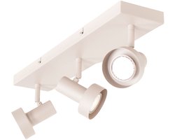 Zandkleurige plafondspot Lunata | 3 lichts | Zand / beige / crème | metaal | 50x 10 cm | eetkamer / woonkamer / slaapkamer lamp | modern / stoer design | GU10 fitting | Richtbaar: kantelbaar en draaibaar