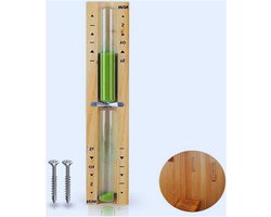 Zandloper Sauna Timer - Hittebestendig, 15 Minuten, Keukentimer, Klok van Hout - Groen Zand - Perfecte Sauna Accessoire