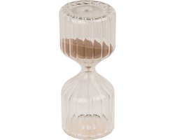 Zandloper woondecoratie - glas - 13 x 6 cm - beige zand - decoratieve woonaccessoires