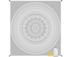 Zandvrije stranddeken, 200 x 220 cm, grote waterdichte picknickdeken voor 1-4 personen, lichtgewicht en draagbare stranddeken met 4 haringen en 4 hoekzakken, strandmat voor wandelen, reizen, kamperen,