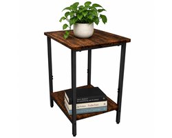 Zavendi Bijzettafel 38 x 30 x 50 cm -plantentafel - Plantenrek - Plantenstandaard binnen - Plantenzuil - Bijzettafel hout - Sokkel - Bijzettafeltjes woonkamer - Bijzettafel bank - Bijzettafel zwart - Plantentafeltje hoog binnen -