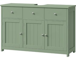 Zavio® Wastafel Onderkast - Met Uitsparing - Badkamer Meubel Kastje - Groen