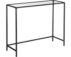 ZAZA Home Consoletafel, sidetable, bijzettafel van gehard glas, zwart