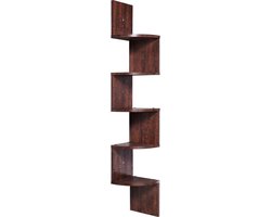 Zaza Home Hoekplank Boekenplank Wandplank Bruin Hout